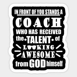Coach Coach Coach Papa Sport Fun Joke Slogan Sticker